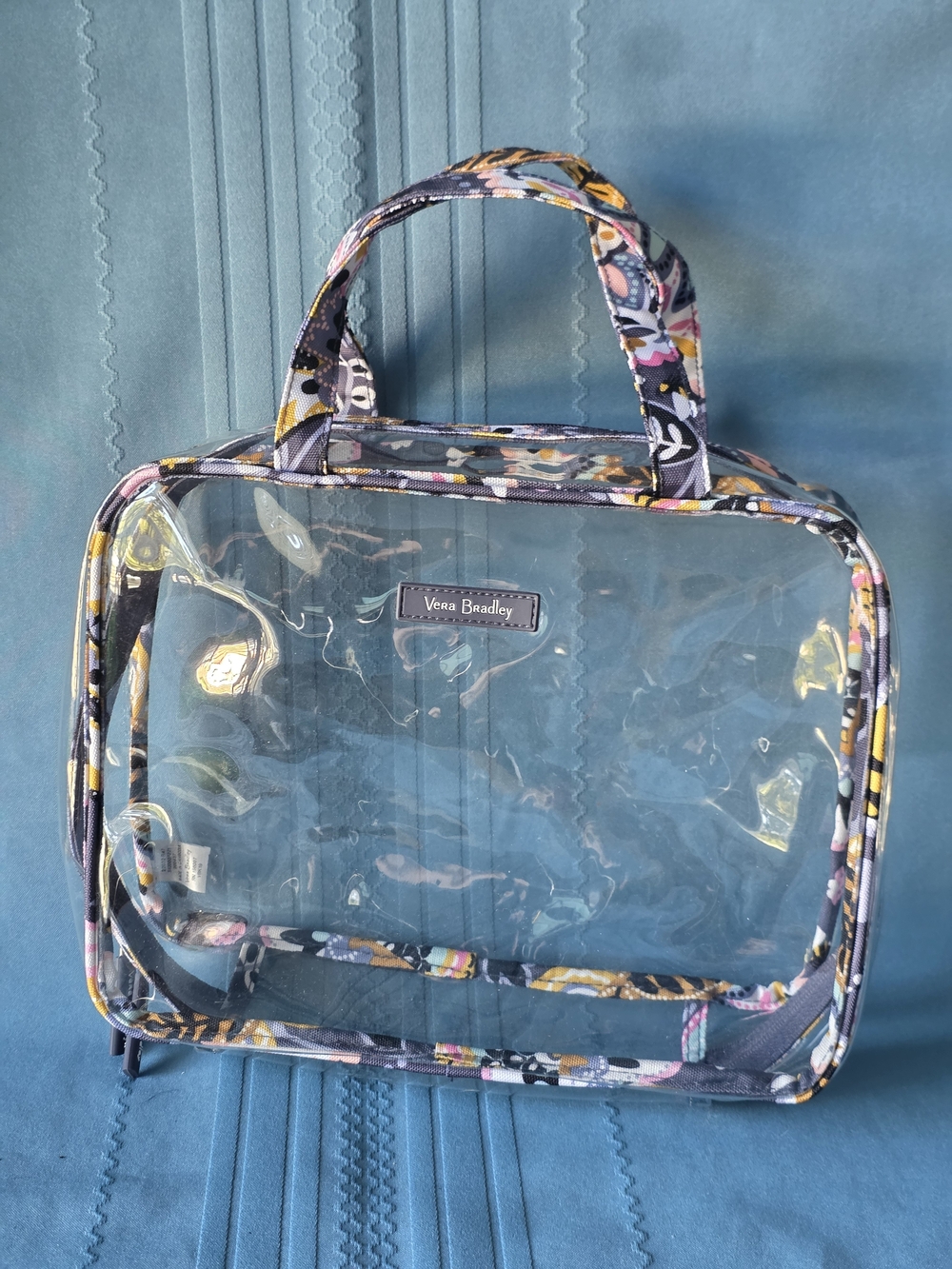 Vera Bradley Clear Stadium Bag Cosmetic Travel Case Charmont Meadow
